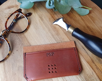 Personalised Handmade Leather Card Holder