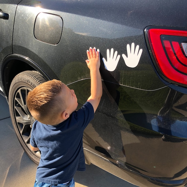 Magnetic Hand Car Decals | Young Kids, Children | Encourage Street and Parking Lot Safety