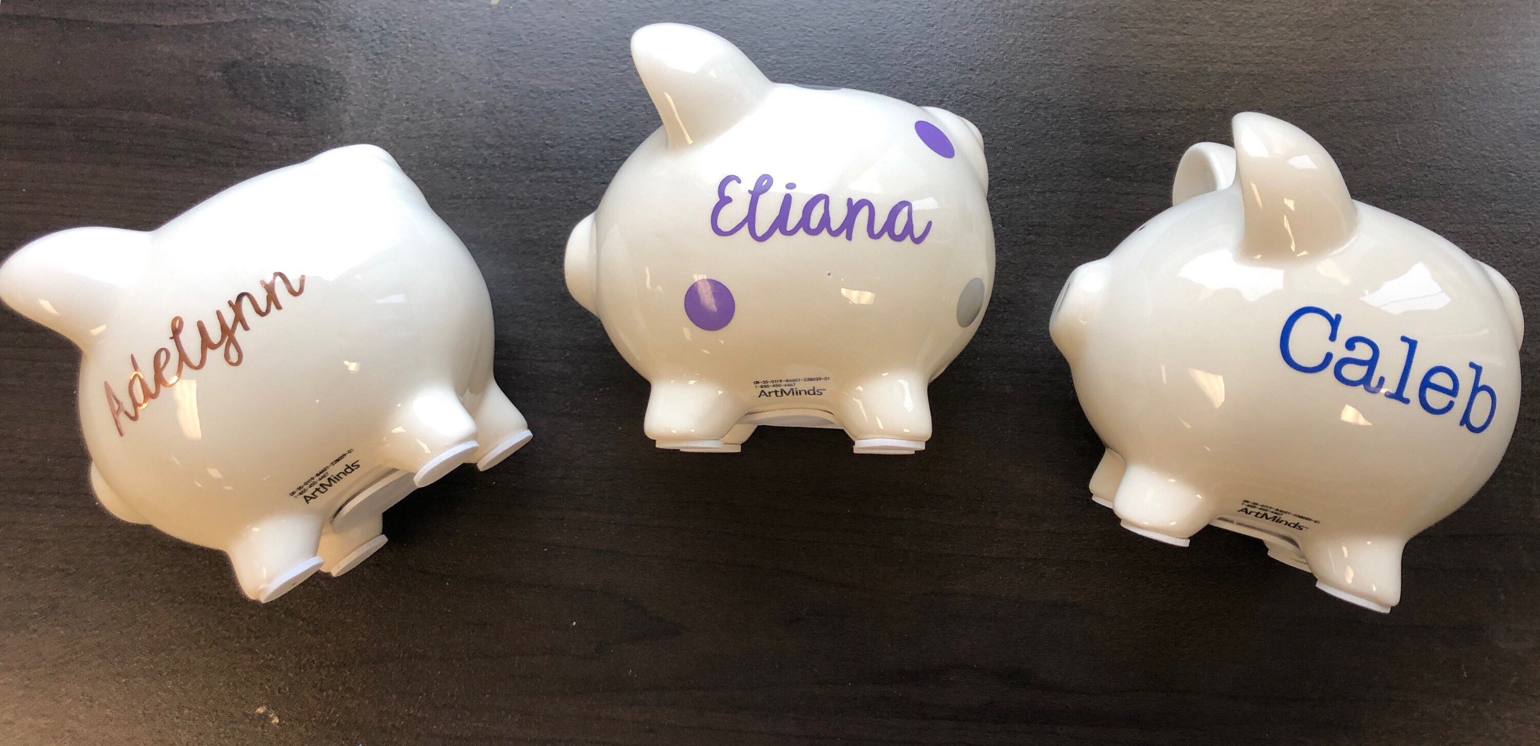 Personalized Ceramic Piggy Bank Name Initial BabyLast Etsy