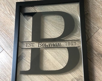 Family Monogram EST Date for Wedding Anniversary, Newly Weds