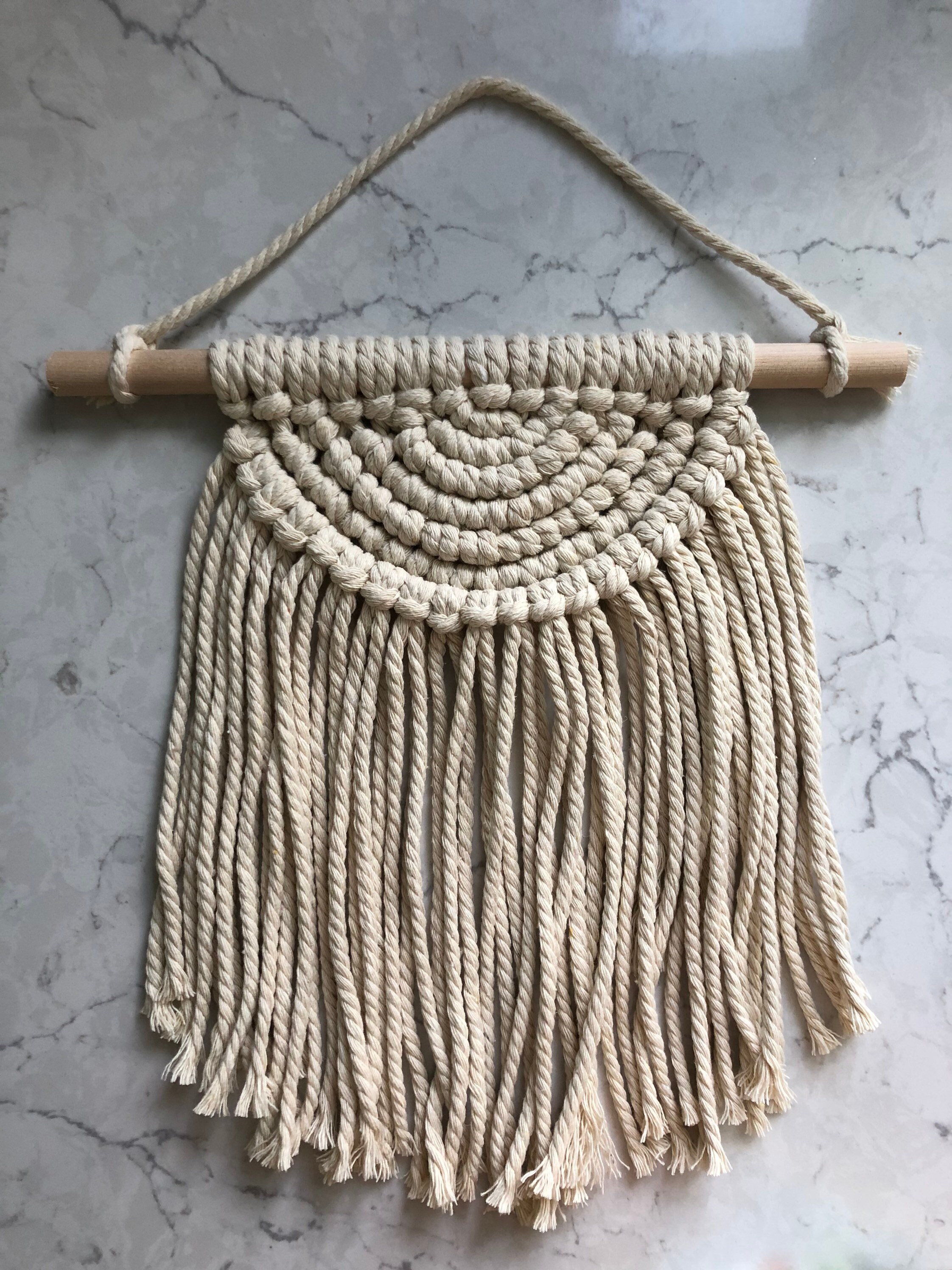 Macrame Wall Hanging Semi Circle and V Pattern Etsy