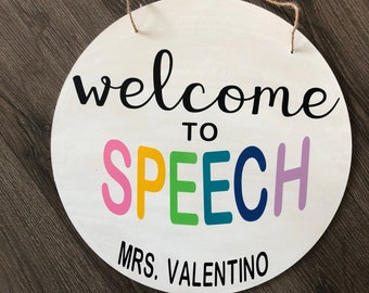 Teacher Door Sign, Room Sign, Workshop Sign- Name/Last Name (Customizable)