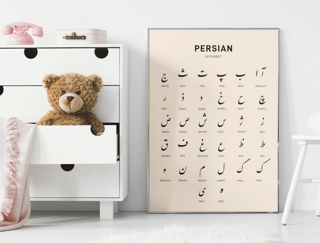 Persian Alphabet Wall Art, Farsi Script, Art Print/gift, Kids Room ...