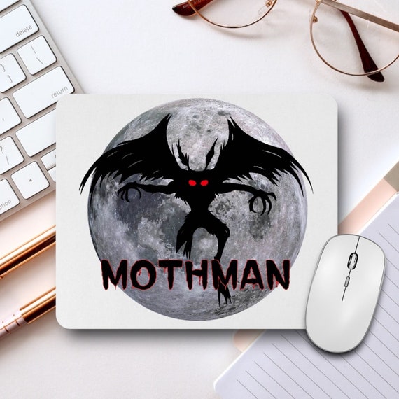 Mothman Mouse pad - Office Desk Accessories - Point Pleasant Cryptid prophesies - Paranormal Folklore - Halloween - Back to School