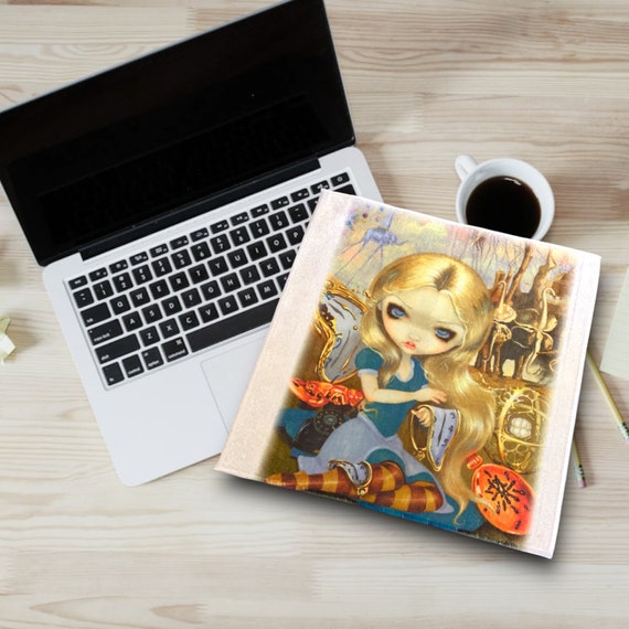 Alice in a Dali Dream soft Microfiber Towel - Gothic Steampunk - Twisted Wonderland - Salvador Dali - Melting Clocks - Glass Cleaning Cloth