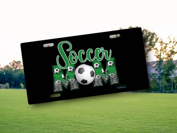 Soccer Mom License Plate - School Sports Team Spirit - Bike, Golf Cart, ATV - Carpool - Mothers Day gift for her - Thank You, Fundraiser
