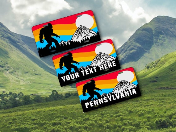 Personalized Bigfoot Car Tag - Custom Sasquatch Cryptid License Plate - Gag Gift for Him - State Plate - Add Your Text Here -Handicapped Tag