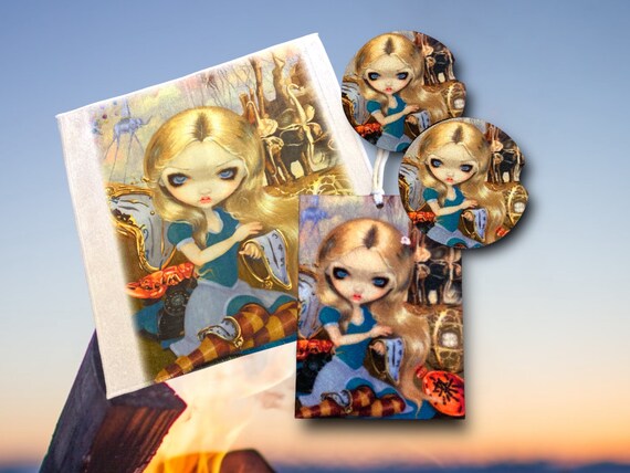 Alice in a Dali Dream Car Accessories - Twisted Wonderland Gothic Fantasy - Salvador Dali - Melting Clocks - Jasmine Becket-Griffith