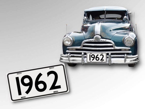 Classic Car License Plate - 1962 - Custom Years - Vintage Antique Car Tag - Father’s Day Gift - Dad - Old Time Car Shows Exhibit - Pick Year