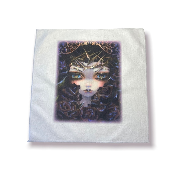 Black Roses on a soft Microfiber Cloth Towel - Gothic Fantasy floral Garden -Language of Flowers Jasmine Becket-Griffith - Girly Summer gift