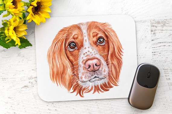 Spaniel Mousepad - Personalized Gift - Springer Sporting Bird Dog - Office Desk Decor - Screen Cleaning Cloth -Gift for Hunter, Hunting Dog