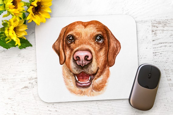 Lab Dog Mouse pad - Office Desk Accessories - Yellow Labrador Retriever Dog Lover Thank you, Birthday Gift set - Computer Cloth