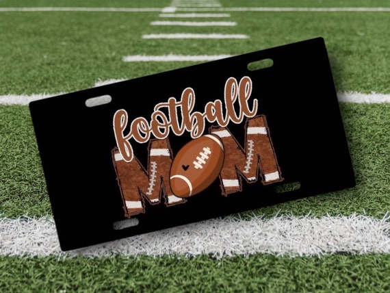 Football Mom License Plate - School Sports Mom Car Accessories - Bike Plate, Golf Cart Tag, ATV, Motorcycle Plate - Gift for Mother