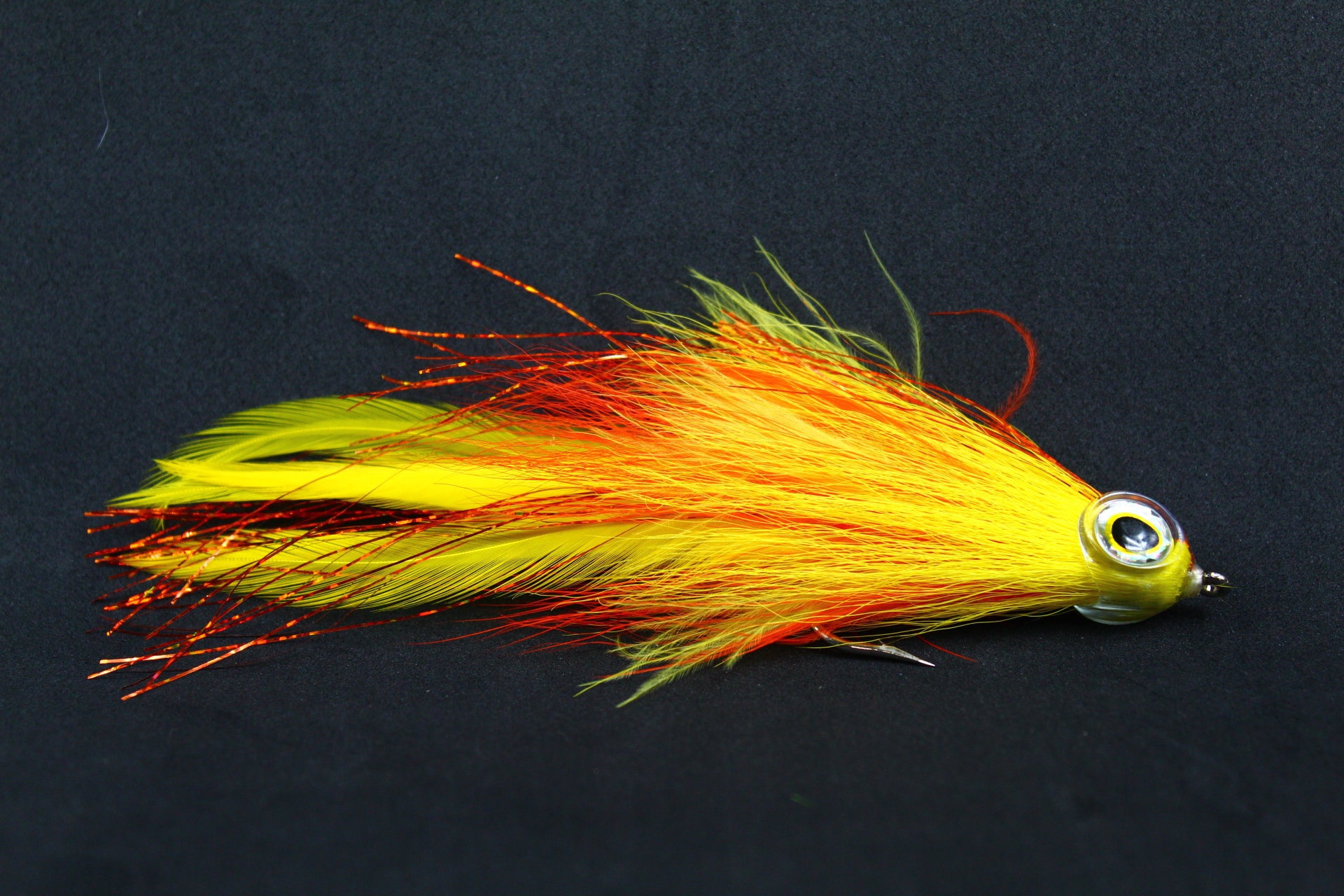 Masked Deceiver Streamer Fly Yellow and Orange Big Game Flies for