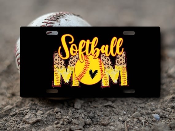 Softball Mom - School Sports Car Accessories - License Plate - Team Spirit