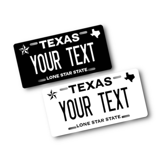 Texas State Plate - Personalized Custom Car Tag - 5 sizes - Kids Bike Plate, Mini Name Tag -Handicapped Wheelchair - Lone Star State License