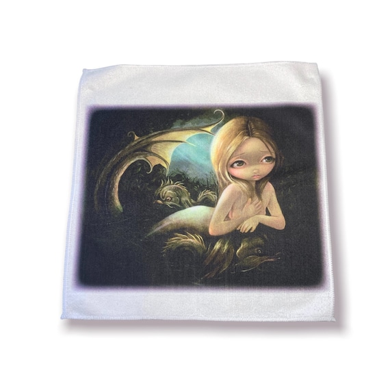 Mermaid Microfiber Towel - Gothic Fantasy - Soft Car Shammy Rag - Whimsical Birthday Gift for Her - Computer Screen Cleaning Cloth - Teen