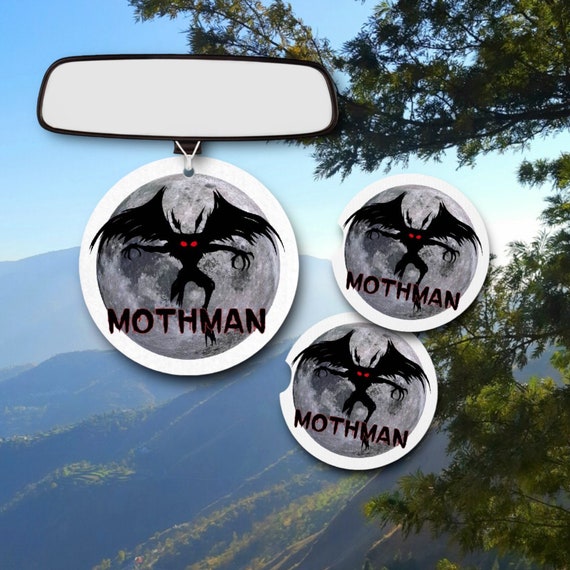 Mothman Car Accessories - Point Pleasant Mythical Beasts - Cryptid prophesies - Paranormal Folklore - Halloween Birthday gift - Party Favors