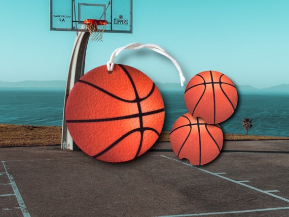 Basketball Car Accessories - School sports team spirit - Air Freshener, Coasters - Mom gift, Dad gift, Coach gift - BBall Fan gift