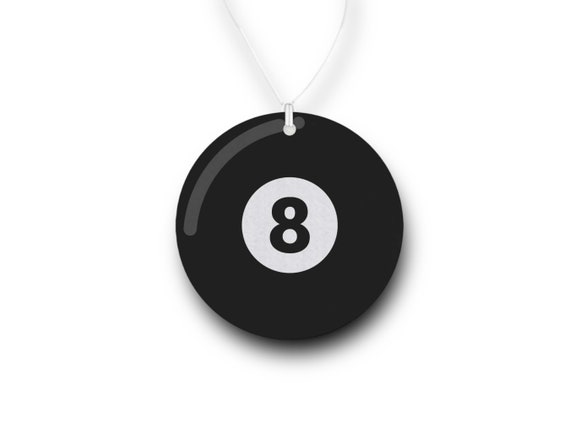 Black 8 Ball Air Freshener - Car, Bar, Pool Hall Billiard Decor - Birthday Party Favors for Him - gift for Dad - Sports Bling - Unscented