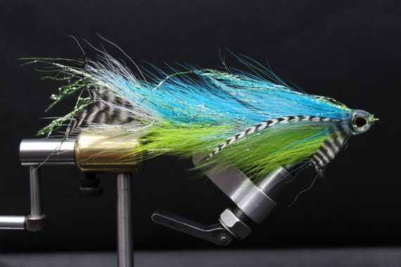 Blue and Chartreuse Jointed Muskie Pike Fly 6 to 8 Big Game