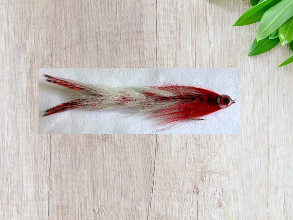 Red White Big Game Changer Streamer Fly Fly Fishing Articulated Freshwater  Muskie Flies Pike, Bass Trolling Streamer 6 to 8 