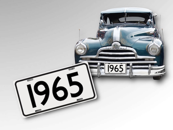 Classic Car License Plate - 1965 - Custom Years - Vintage Antique Car Tag - Father’s Day Gift - Dad - Old Time Car Shows Exhibit - Pick Year