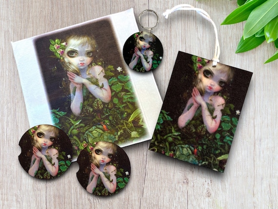 Green Goddess - Gothic Nature Fantasy Artwork- Gift for Teen Girl -Computer, Car Accessories - Nature’s child - Wiccan - Jasmine Becket