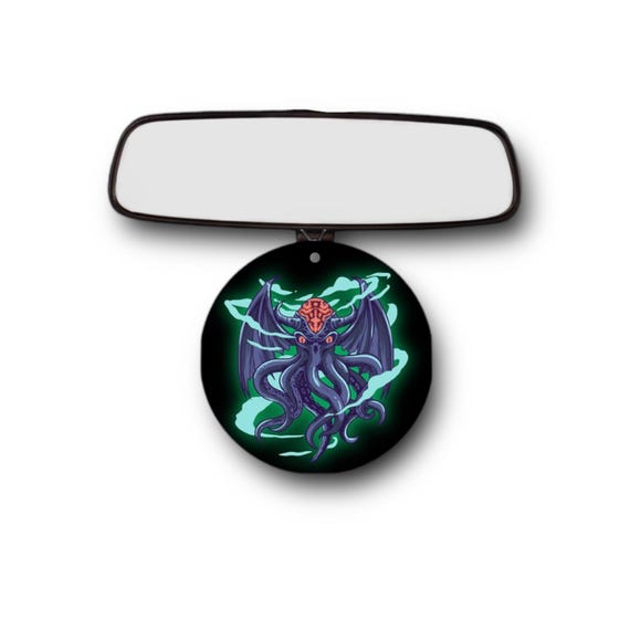 Cthulhu Air Freshener Black - DND RPG - Role Playing Horror - Lovecraft Miskatonic God of the Mythos - unscented reusable - Car Accessories