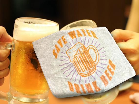 Beer Towel Bar Rag - Funny Car Cloth - Soft Microfiber - Cheeky Birthday Gag Gift - Bartender - Computer Screen Glass Cleaning