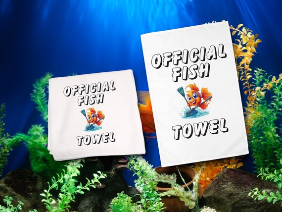 Official Fish Towel - Soft Microfiber - Aquarium Glass Tank Cleaning cloth - Laptop, Computer Cleaner - cute Hobbyist gift - Fish Room