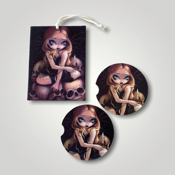Gothic romance car accessories - Vampire Fairy Anime Fantasy Art - Candle in the Dark - Romantic Valentine - Strangeling decor