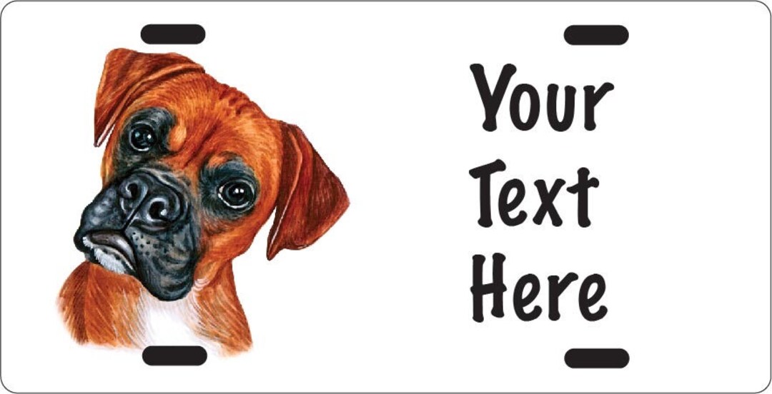 Boxer Puppy Dog License Plate Personalized Custom Car Tag Etsy