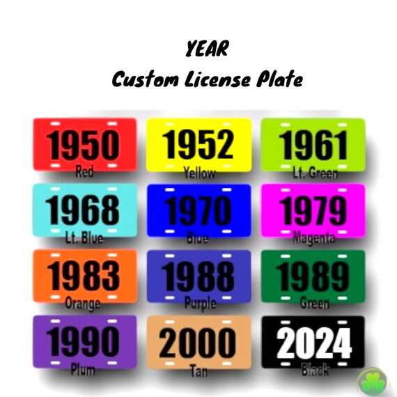Custom License Plate - Your Year Here - Personalized Car, Truck Tag - Metal Wall Sign - Mini Date Plate - Special Day - Door Plaque