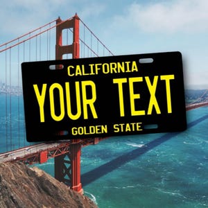 California State Plate - Personalized Custom Car Tag - 5 sizes - Kids Bike Plate, Mini Name Tag - Wheelchair, Golf Cart, Scooter Tag