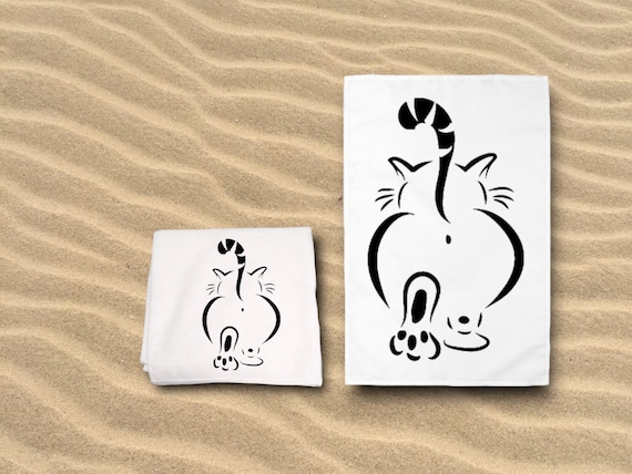 Cat Butt Hole Towel - Pet Cleaning Cloth -Wipe your Paws -Crazy Cat Lady -Walk Away - cheeky Rear View Kitty butthole -Computer Screen Cloth
