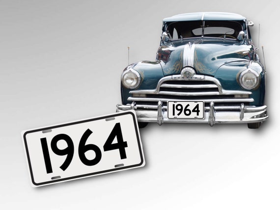 Classic Car License Plate - 1964 - Custom Years - Vintage Antique Car Tag - Father’s Day Gift - Dad - Old Time Car Shows Exhibit - Pick Year