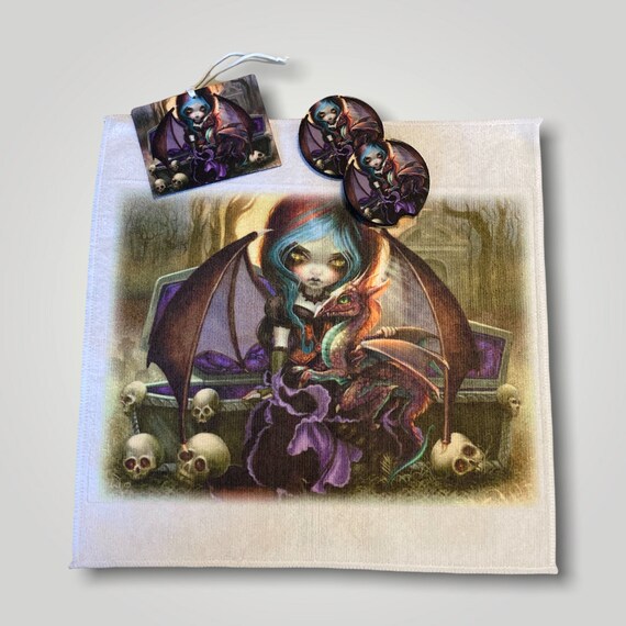 Vampire Dragonling Car Accessories Dark Fairy Nymph with Dragon Gothic Fantasy Art Vampyre Halloween Birthday Thank you gift forTeen Girl