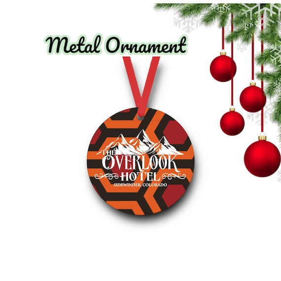 Overlook Hotel Ornament - Personalized metal Christmas Gift - 2 sided Gift Tag - Horror Cult Classic Tree Decor - the Shining