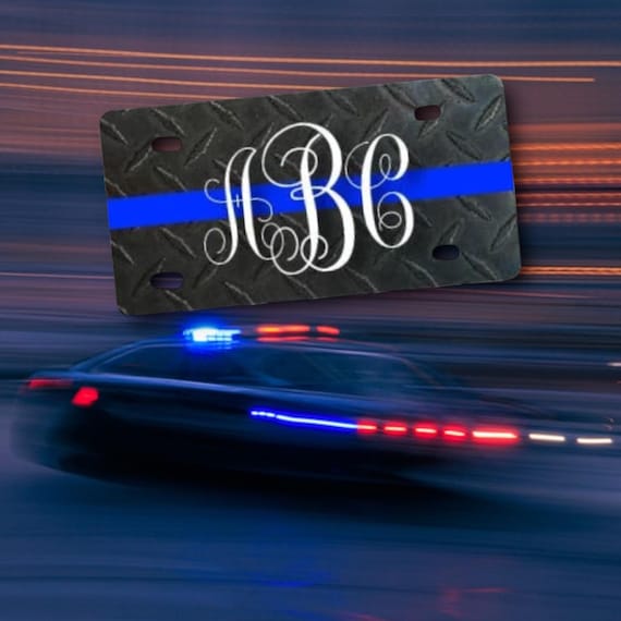 Thin Blue Line License Plate - Police, Red Firefighter, Green Military- Personalized gift for him - Back the Blue - Support First Responders