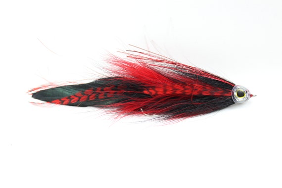 Muskie Fly Fishing Big Game Changer Jointed Red and Black Streamer