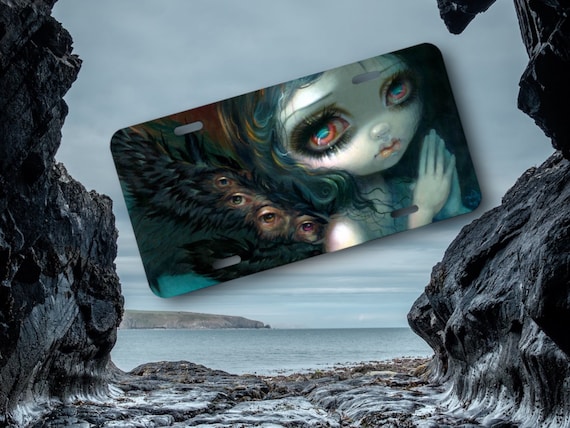 All Seeing Fairy License Plate -Gothic Fantasy Wall Art Decor - Jasmine Becket - Golf Cart, Bike Tag - Christmas, Birthday Gift for Teen