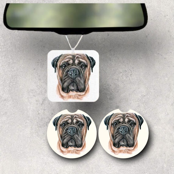 Bull Mastiff Dog Car Accessories Personalized License Plate Bully Breed Pet Lover Gifts Memorial Man Cave Bar coasters computer Cloth