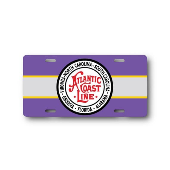 Atlantic Coast Lines license plate - Vintage Railroad - Dad gift - Train Car Tag - Alabama, Georgia, Virginia, North South Carolina, Florida