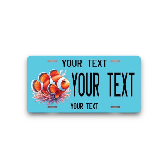 Clown Fish License Plate - personalized Father’s Day Gift for Dad - beach house decor, pool sign - saltwater life