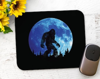 Bigfoot Mouse Pad – Sasquatch Blue Moon Desk Decor