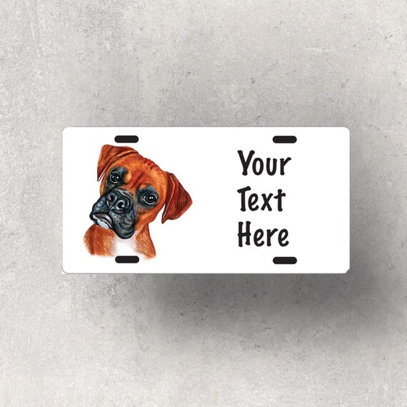 Boxer Dog License Plate - Personalized Puppy Car Tag - Custom Memorial Keepsake for Pet Lover - Dog Bully Breed Rescue