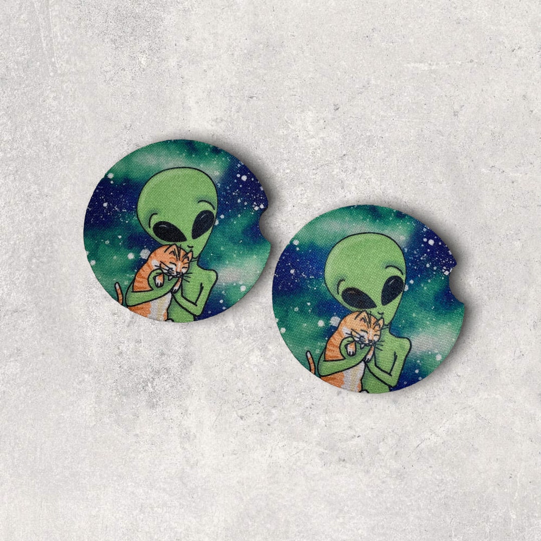 Alien, Cat Car Coasters - Orange Ginger Kitten - Bar Drink Coasters ...