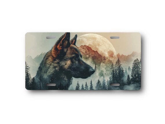 German Shepherd Bicycle Tag - Personalized Kids Bike Plate - Dog Wall Decor, 3x6 License Plate, Stroller Tag, Kennel Crate Pet Name Tag