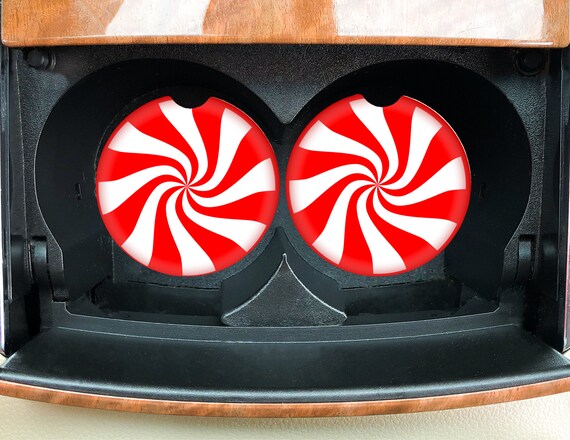 Peppermint Candy Drink Coasters - Twisted wonderland swirl - Valentines gift - Kids Birthday Party Favors - Car Accessories - Bar Decor